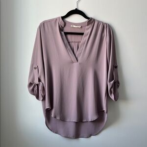 LUSH Lavender V-Neck Blouse